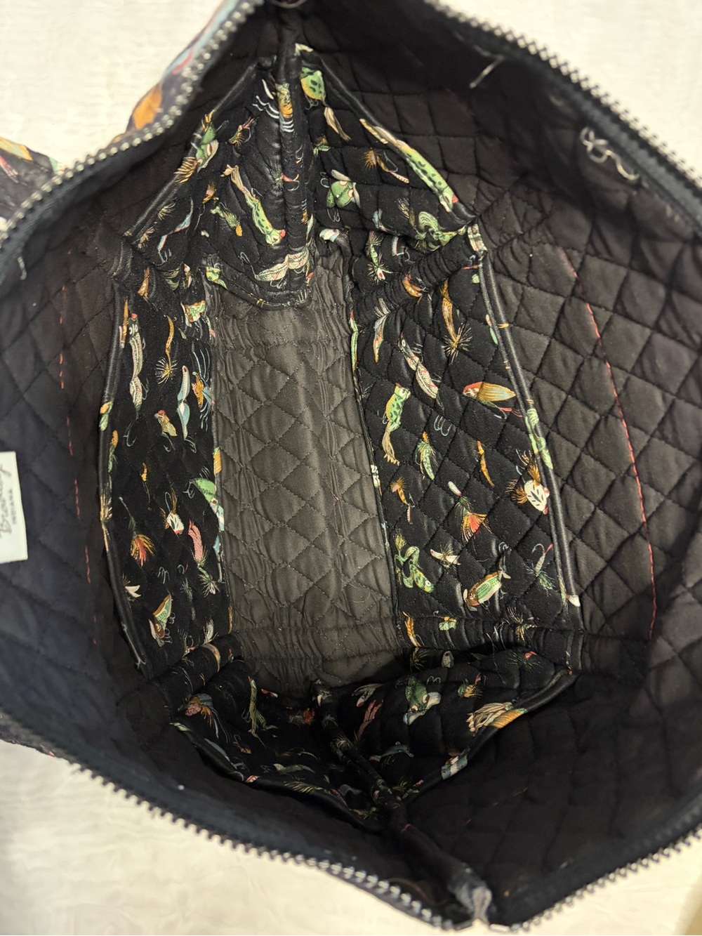 VTG Vera Bradley Lures Fly Fishing Quilted Tote Bag Rare 90s Pristine - Picture 7 of 10